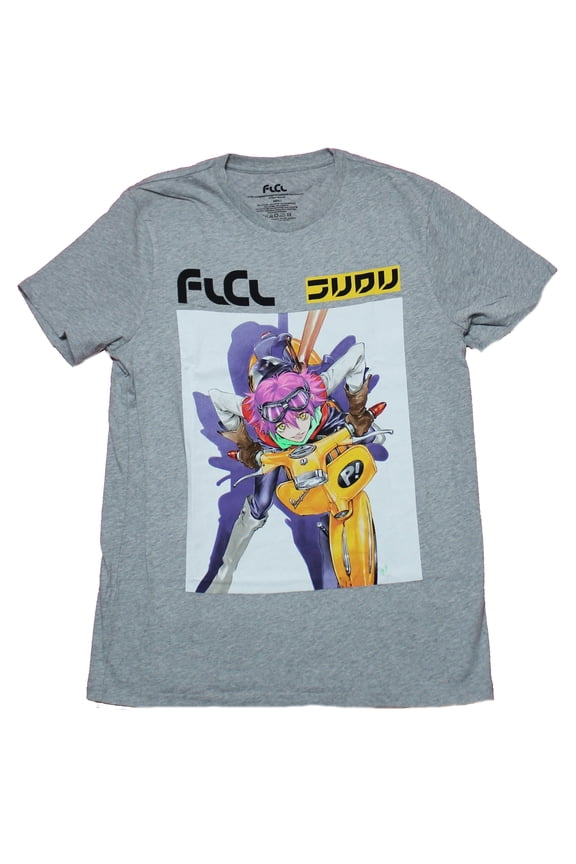FLCL Mens T-Shirt - Haruko Driving Vespa Picture Box Image (Small)