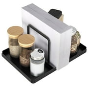 FLE Napkin Holder , Metal Standing Napkin Holder with Salt and Pepper Shakers Caddy for Kitchen Table