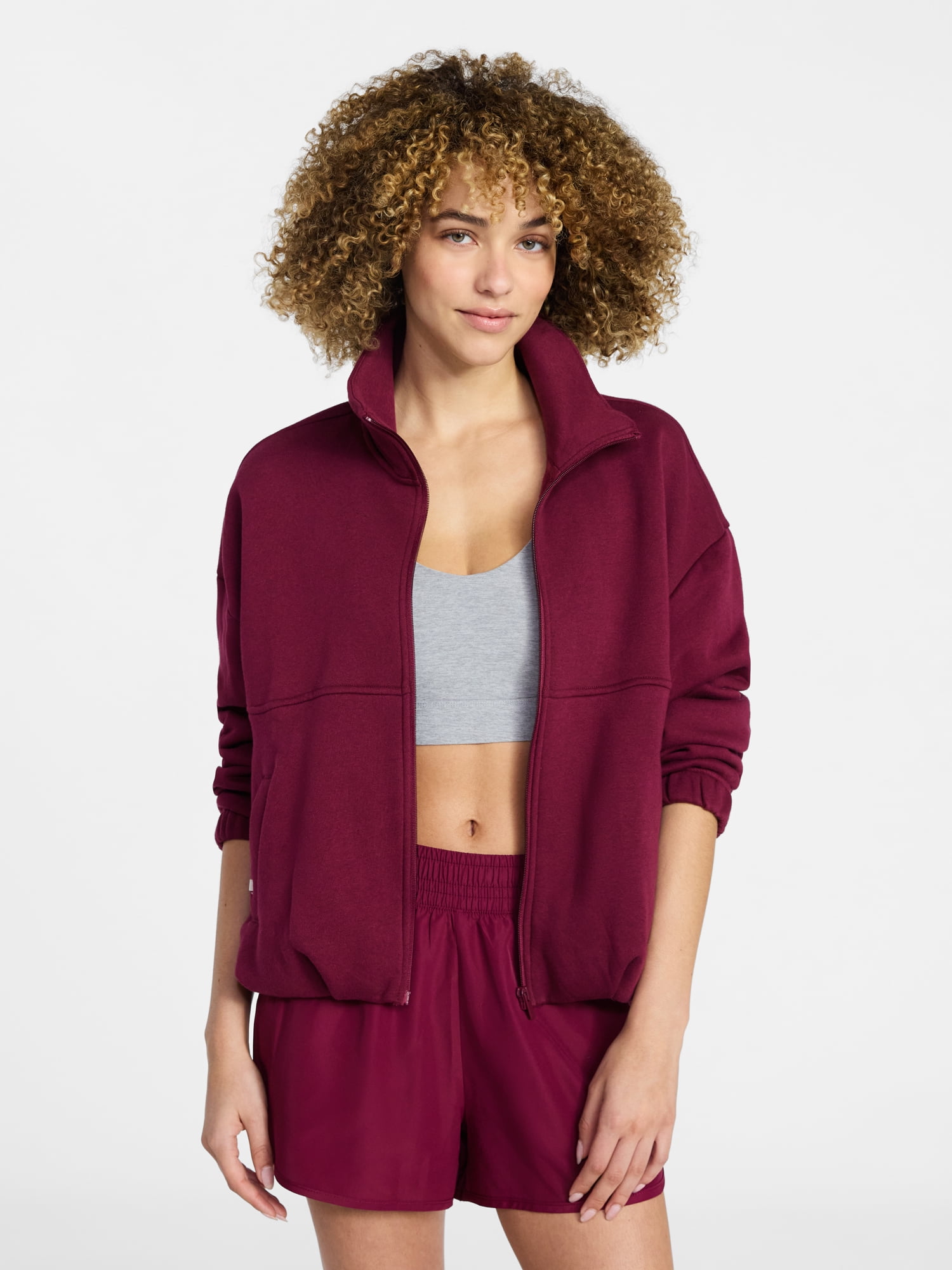 Athletic Works Women's Premium Fleece Active Jacket, Midweight, Sizes XS-4X