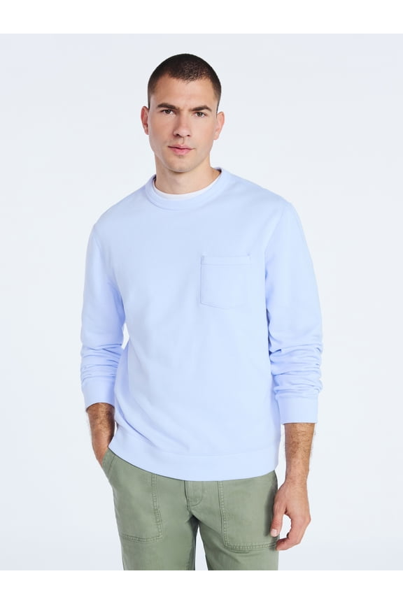 Men's Fleece Crewneck Sweatshirt with Long Sleeves, Sizes S-3XL