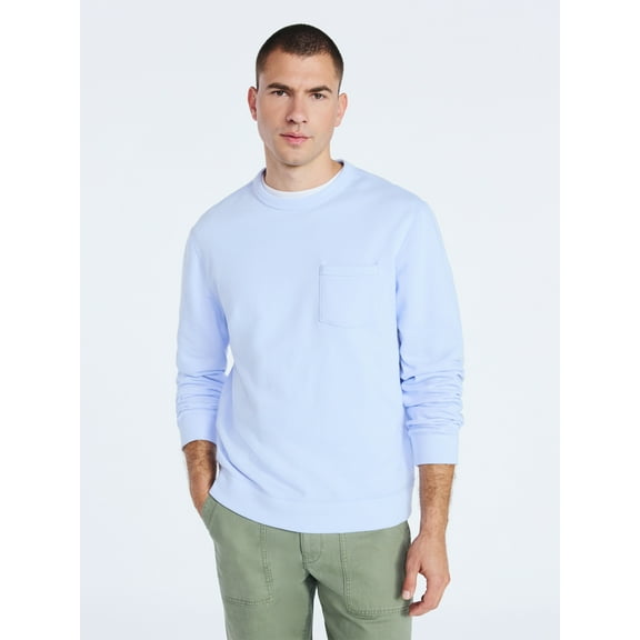 Free Assembly Men's Fleece Crewneck Sweatshirt with Long Sleeves, Sizes S-3XL