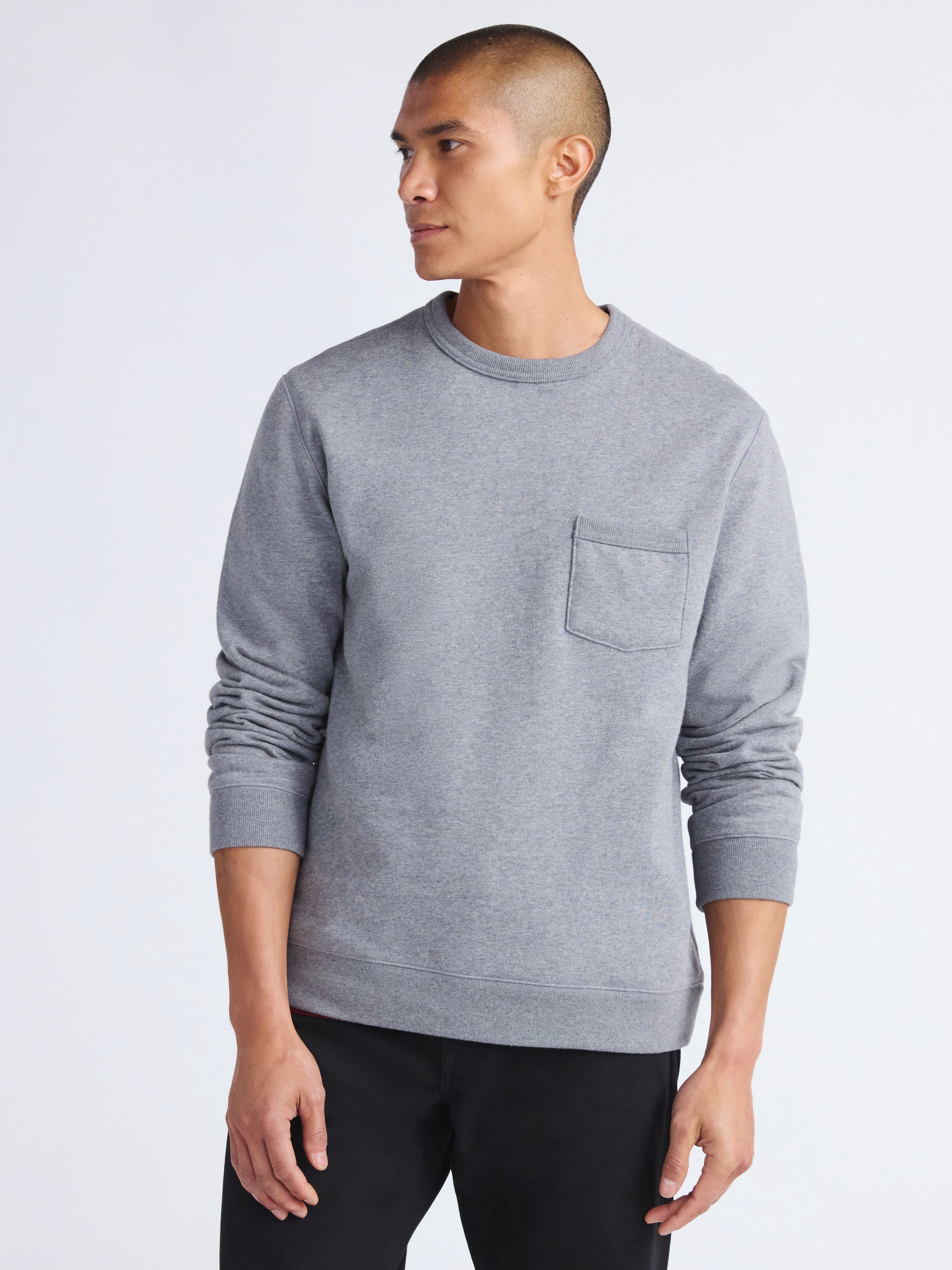 Free Assembly Men's Fleece Crewneck Sweatshirt with Long Sleeves, Sizes XS-3XL
