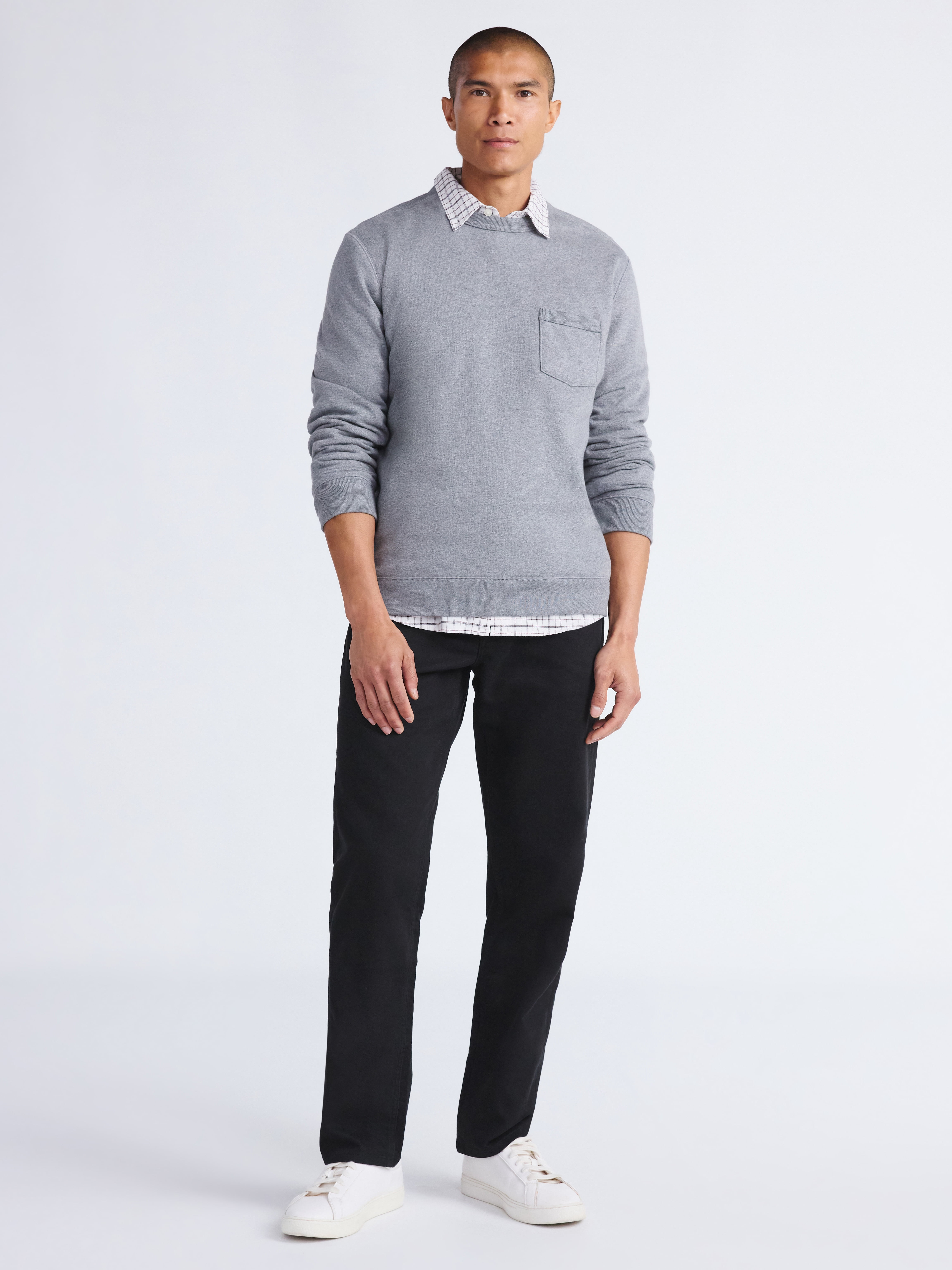 Free Assembly Men's Fleece Crewneck Sweatshirt with Long Sleeves, Sizes XS-3XL