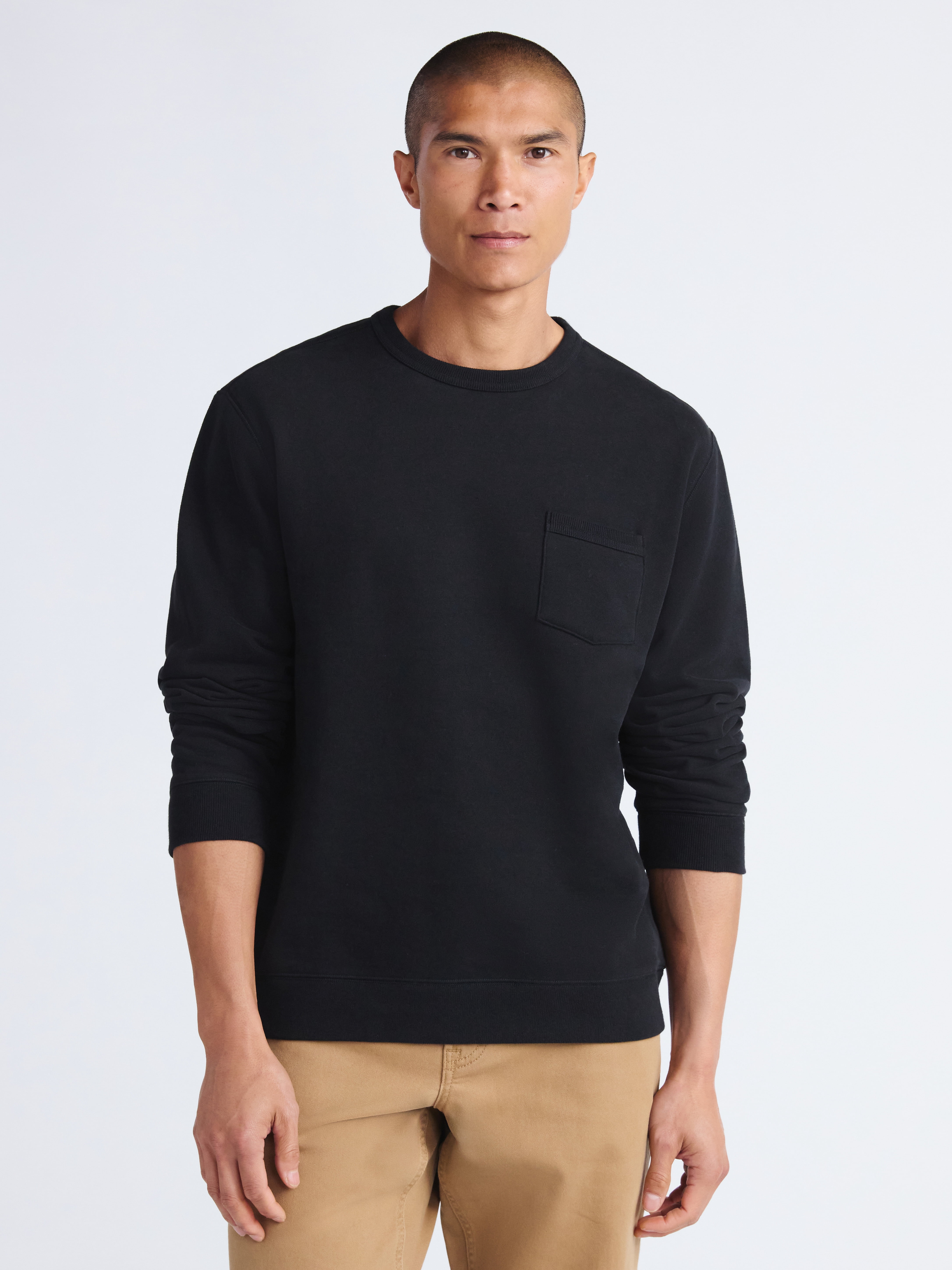Men's Fleece Crewneck Sweatshirt with Long Sleeves, Sizes S-3XL