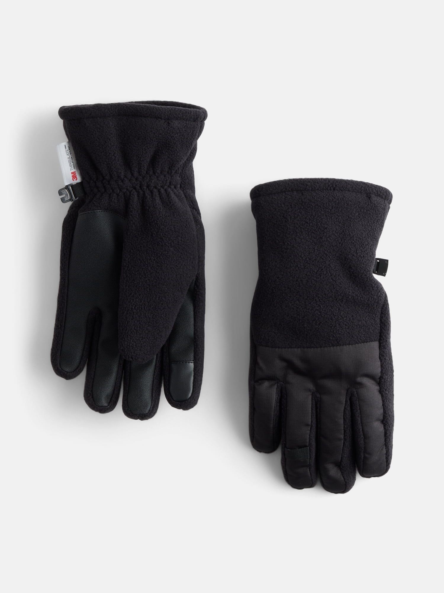 Ozark Trail Women's Fleece Tech Ski Gloves, Black Soot, S/M