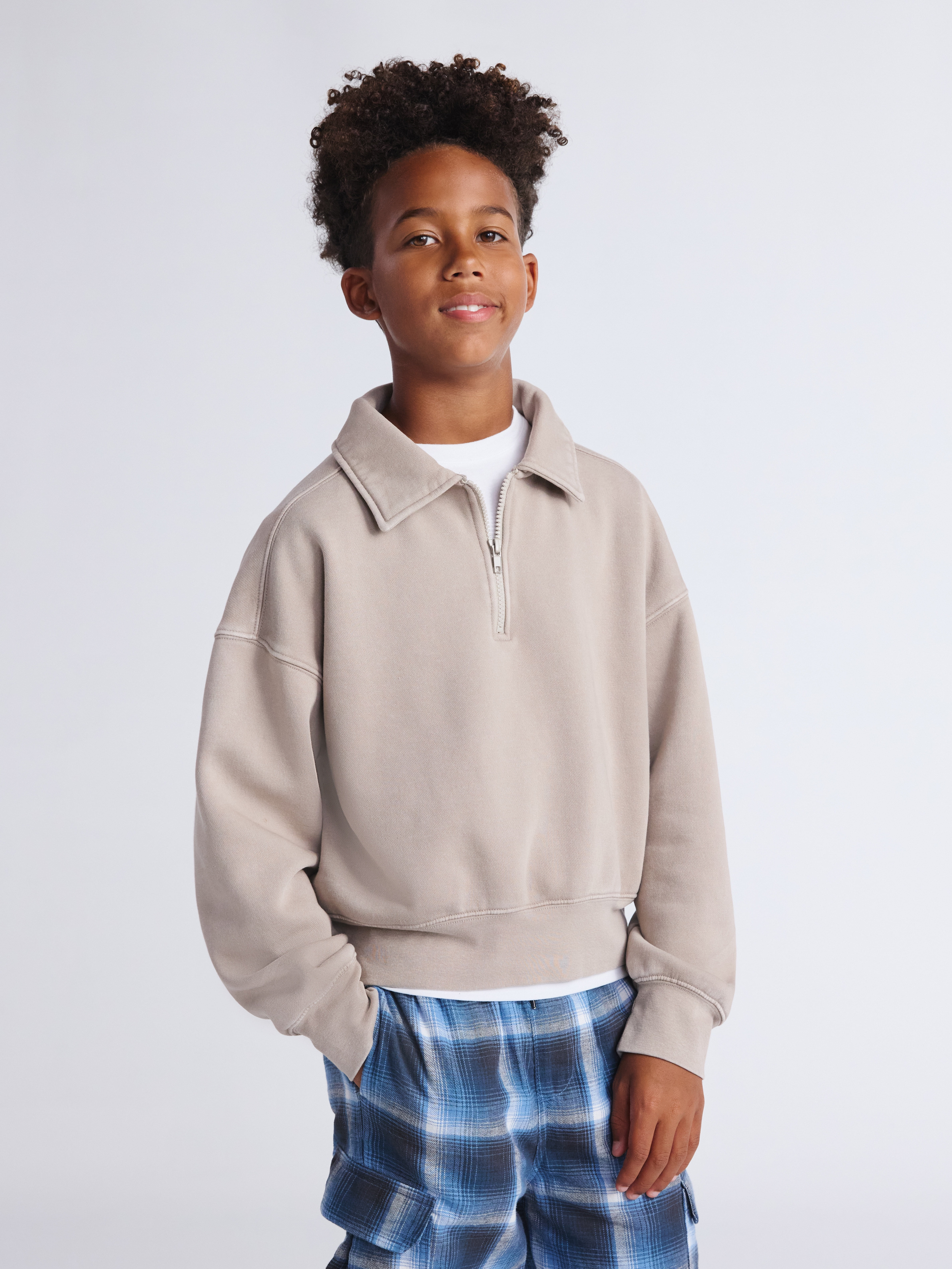 Weekend Academy Boys Fleece Quarter Zip Sweatshirt, Sizes 4-18