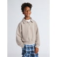 thumbnail image 1 of Weekend Academy Boys Fleece Quarter Zip Sweatshirt, Sizes 4-18, 1 of 4