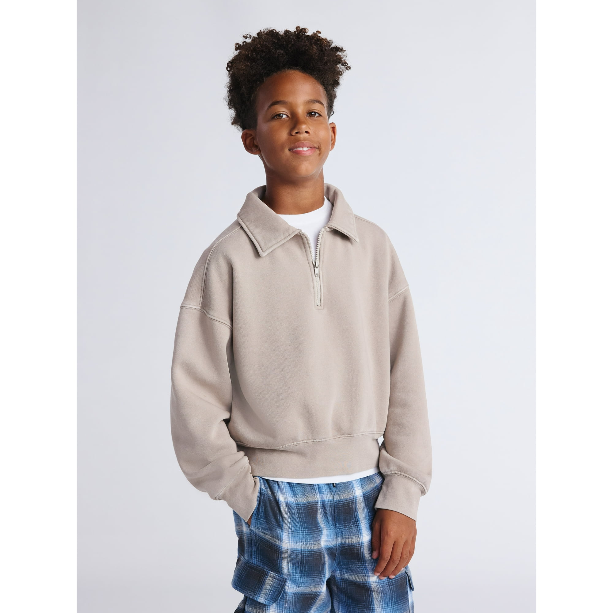 Weekend Academy Boys Fleece Quarter Zip Sweatshirt