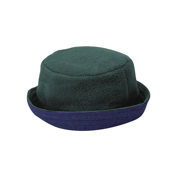 FLEECE REVERSIBLE HAT, Dark Green Navy Medium