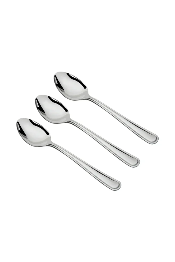 Fleetline Stainless Steel Adult Teaspoon, 3-Piece Set, Silver