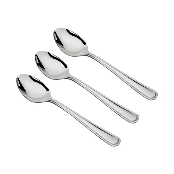 Mainstays Fleetline Stainless Steel Adult Teaspoon, 3-Piece Set, Silver