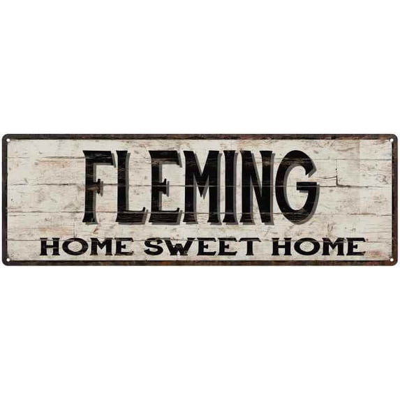FLEMING Rustic Home Sweet Home Sign Gift 8x24 Metal Decor 108240084317