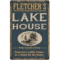 thumbnail image 1 of FLETCHER'S Lake House Blue Cabin Home Decor 8 x 12 High Gloss Metal 208120038352, 1 of 1