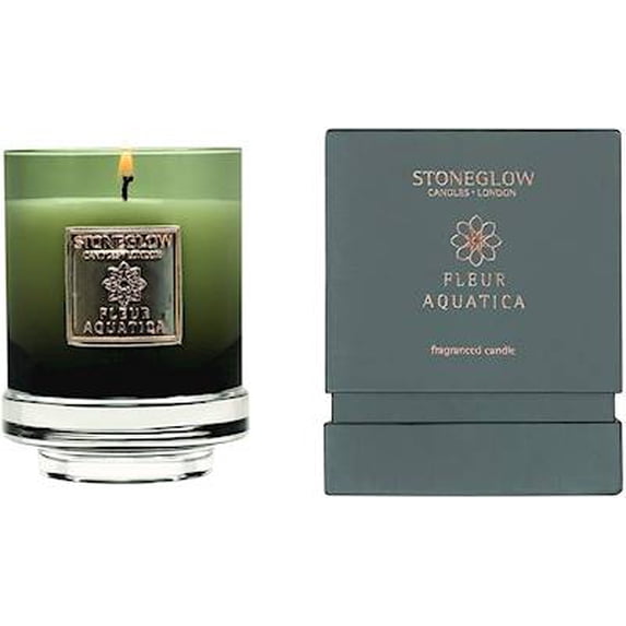 FLEUR AQUATICA Stoneglow Metallique Tumbler Boxed Scented Jar Candle