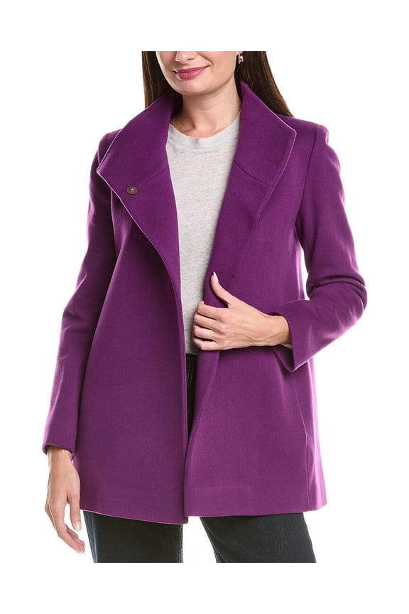 womens Stand Collar Wool Coat, 6