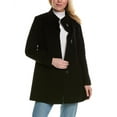 thumbnail image 1 of FLEURETTE womens  Textured Wool-Blend Car Coat, 2, Black, 1 of 4