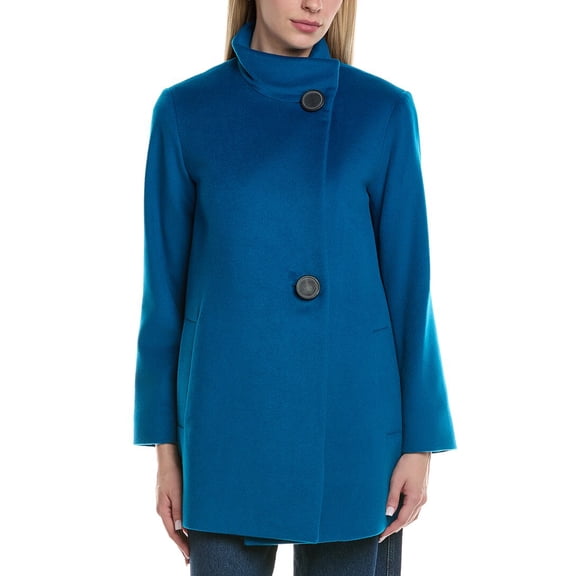 FLEURETTE womens  Wool-Blend Coat, 2, Blue