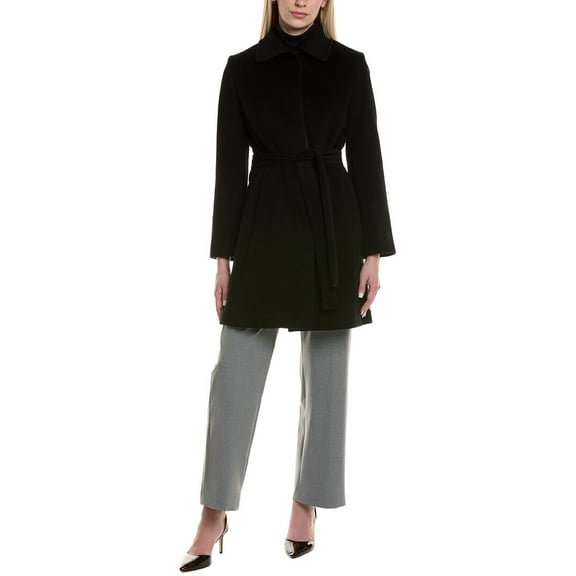 FLEURETTE womens  Wool-Blend Coat, 4, Black
