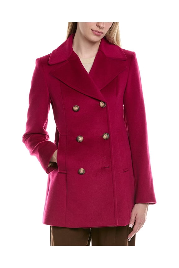womens Wool-Blend Coat, 6, Pink