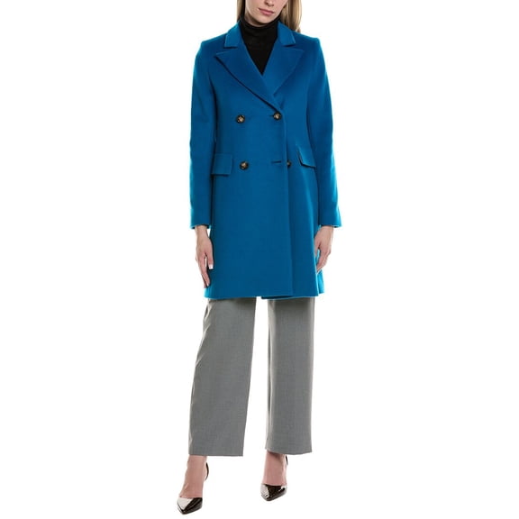 FLEURETTE womens  Wool-Blend Coat, 8, Blue
