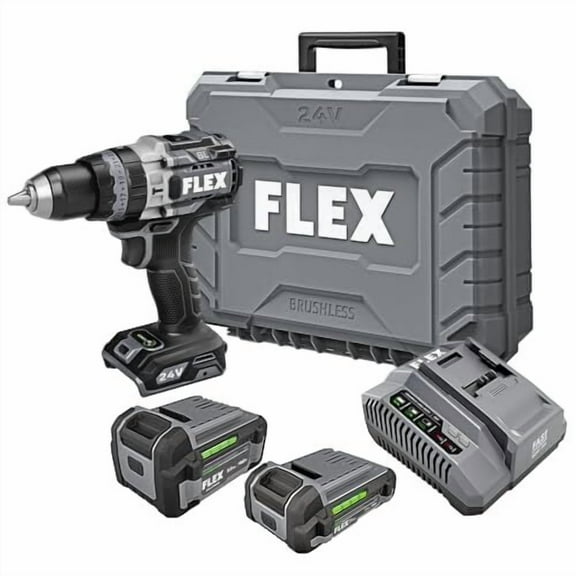 FLEX 24V 1/2-In. 2-Speed Hammer Drill With Turbo Mode Kit FX1271T-2B