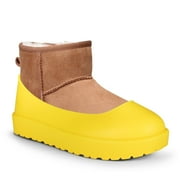 FLEX BOOT GUARD Compatible with UGG Boot, Waterproof Silicone Rubber Shoe Covers, Reusable Upgraded Overshoes, Non-Slip Washable for Women, Men (M (Women 10-11 / Men 7-8), Light Yellow)