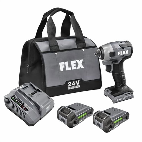 FLEX FX1351-2A 24V 1/4-In. Hex Impact Driver Kit