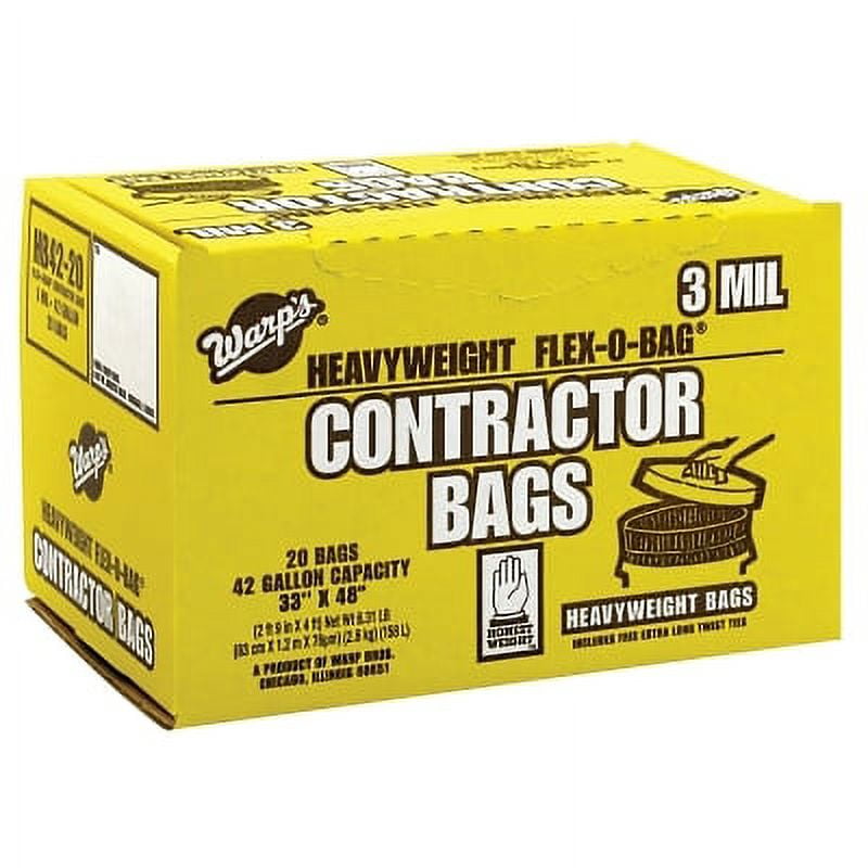 FLEXOBAG Trash Can Liners and Contractor Bags, 42 gal, 3 mil, 33 in X