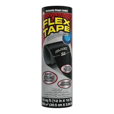 Flex Tape Black 12 in. x 10 ft. Strong Rubberized Waterproof Tape