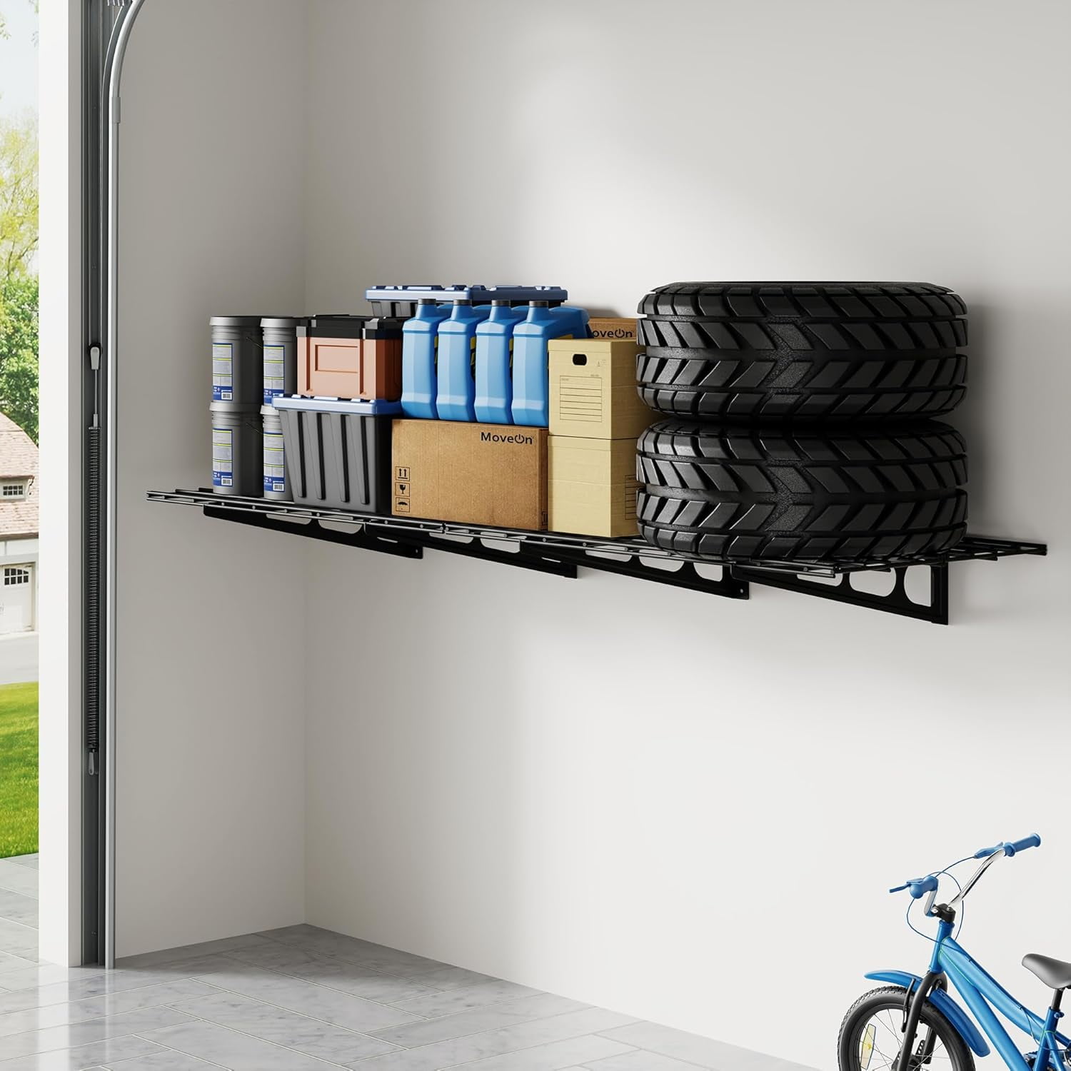 FLEXIMOUNTS 2x6ft Garage Shelving Wall-Mounted, 1-Pack Heavy-Duty