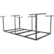 FLEXIMOUNTS 4x8 Overhead Garage Storage Rack without Decking, Storage Organization System, Heavy Duty Metal Garage Ceiling Racks, 600lbs Weight Capacity, Black