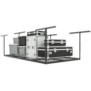 SafeRacks 4x8 Overhead Garage Storage Rack with Storage Bins