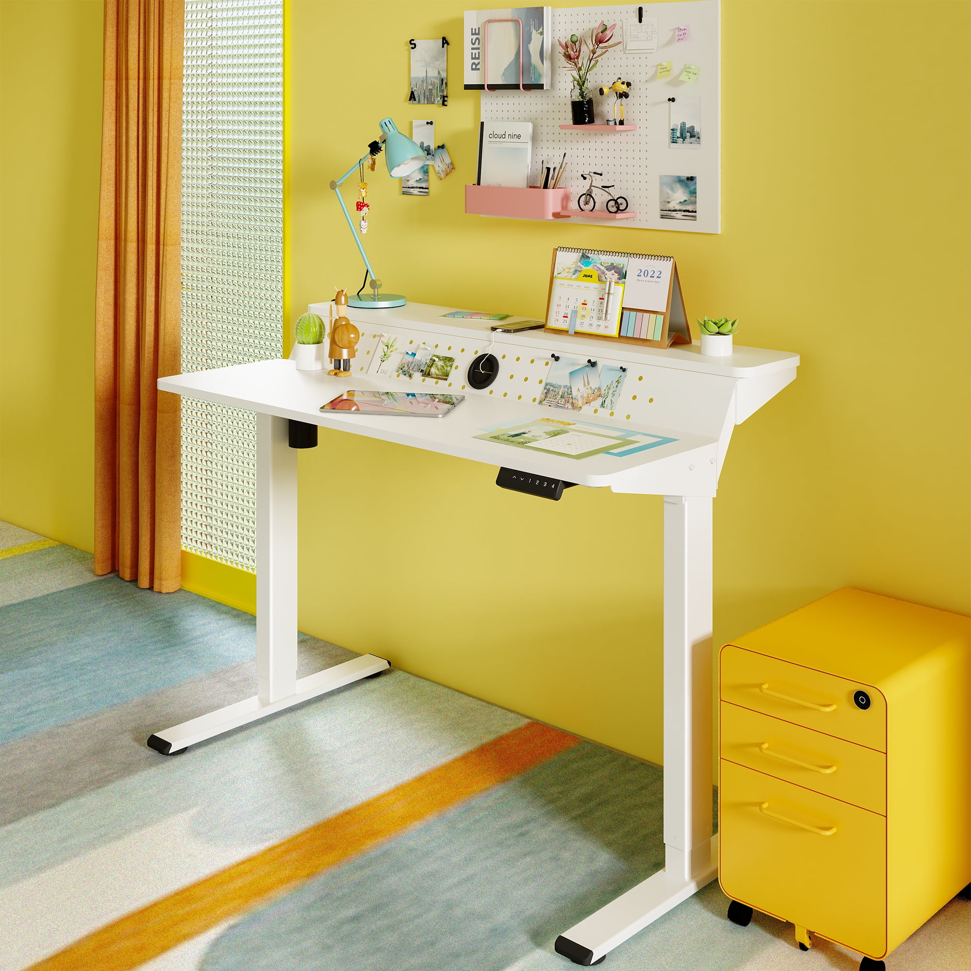 FLEXISPOT 2Tier 48"x24" Height Adjustable Standing Desk White