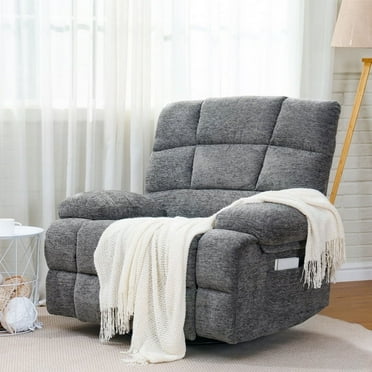 FLEXISPOT Oversized 360° Swivel Rocking Glider Recliner Chair Massage&Heat Manual Reclining Sofa Large Swivel Rocker Recliner Sofa for Big Man,Dim Gray