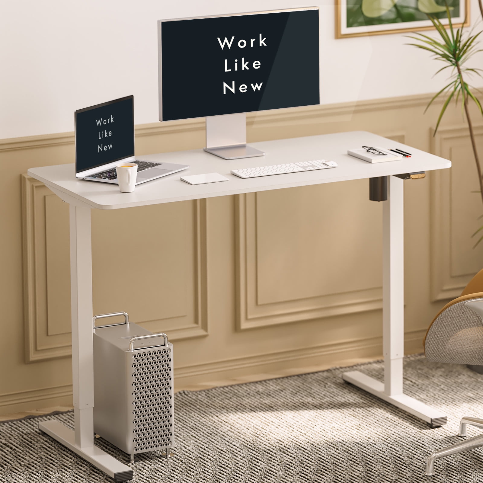 FLEXISPOT 40X24 Home Office Height Adjustable Standing Desk White  Computer Desk 