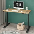 thumbnail image 1 of FLEXISPOT 48"x24" Dual Motors 3-Stage Height Adjustable Standing Desk Ergonomic Home Office Sit Stand Desk with USB Port, Bamboo Rectangle Desktop Black Oval Frame, 1 of 12