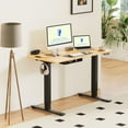 thumbnail image 1 of Flexispot 48"x24" Electric Standing Desk with Solid Bamboo Desktop, Height Adjustable Ergonomic Home Office Sit Stand Desk with Power Outlets, Cable Management & Black Frame Computer Workstation, 1 of 11