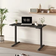 FitStand Electric Height Adjustable Standing Desk, 48x24 One-Piece Desktop Sit Stand up Desk with 176 lbs Load, 4 Memory Heights & 2 Hooks for Home Office, Black