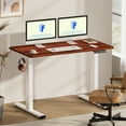 thumbnail image 1 of FLEXISPOT 55" x 28" Home Office Electric Height Adjustable Standing Desk Memory Programmable Presets Computer Desk White and Mahogany, 1 of 8