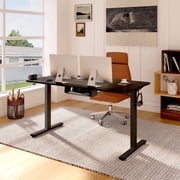 FLEXISPOT 55x28 Black Home Office Height Adjustable Standing Desk Whole-piece Desktop Computer Desk