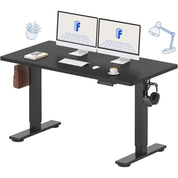 FLEXISPOT 55x24' Electric Standing Desk for Home Office, Remote Work, Study, Laptop & Monitor Setup, Everyday Use, Spliced Desktop