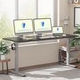thumbnail image 1 of FLEXISPOT 60"x24" Home Office Height Adjustable Standing Desk with Hooks, Ergonomic Electric 2-Stage Stand Up Computer Desk, Gray and Black, 1 of 8