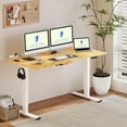 thumbnail image 1 of Flexispot 60"x30" Erogonomic Home Office Height Adjustable Standing Desk Bamboo Desktop White Frame Computer Desk, 1 of 10