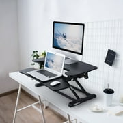 FLEXISPOT Black 30 AlcoveRiser Height Adjustable Desk Converter U-Shape with Removable Keyboard Tray