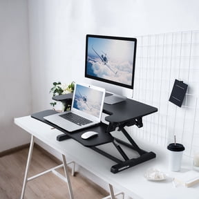 FitStand Black 30" Alcove Desj Riser, Height Adjustable Standing Desk Converter, U-Shape Sit Stand Computer Workstation with Removable Keyboard Tray