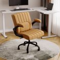 thumbnail image 1 of FLEXISPOT Desk Chair, Vanity Chair with Flip-up Armrest, Adjustable Height and Tilt Function for Home and Office, Brown, 1 of 8