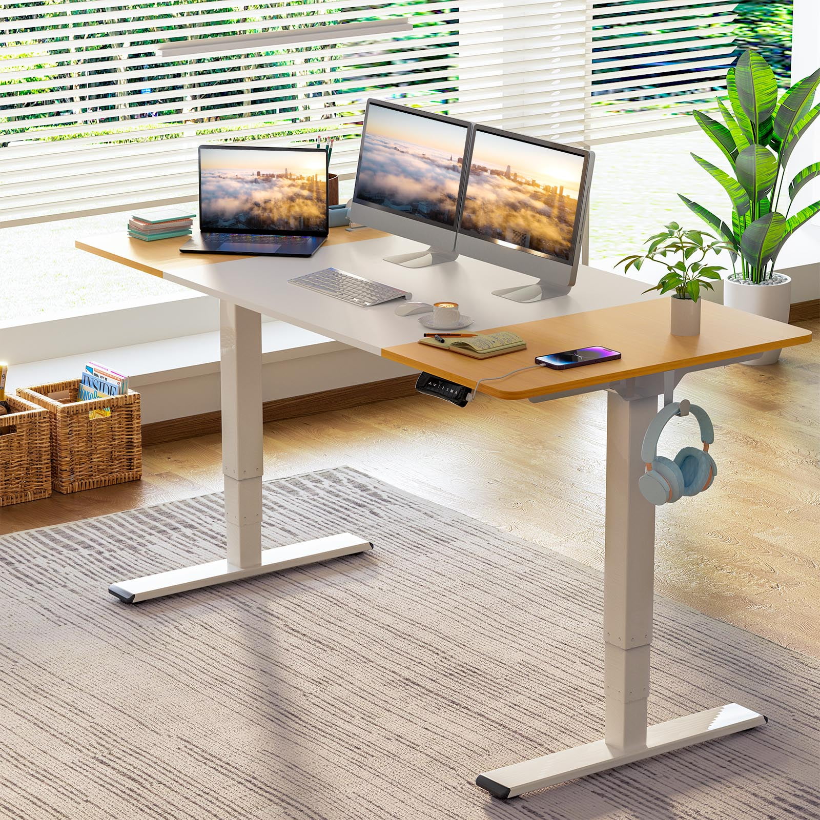 FLEXISPOT Dual Motors 63" Home Office Height Adjustable Standing Desk 4