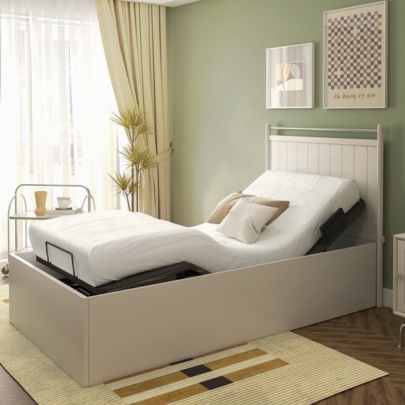FitStand S2 Adjustable Bed Frame, 600 lbs Load Capacity, Adjustable Bed Legs, Oxford Fabric Bedspread, Wired Remote, Whisper-Quiet Durable Motor & Mattress Holder, Easy 3-Step Assembly, Twin XL