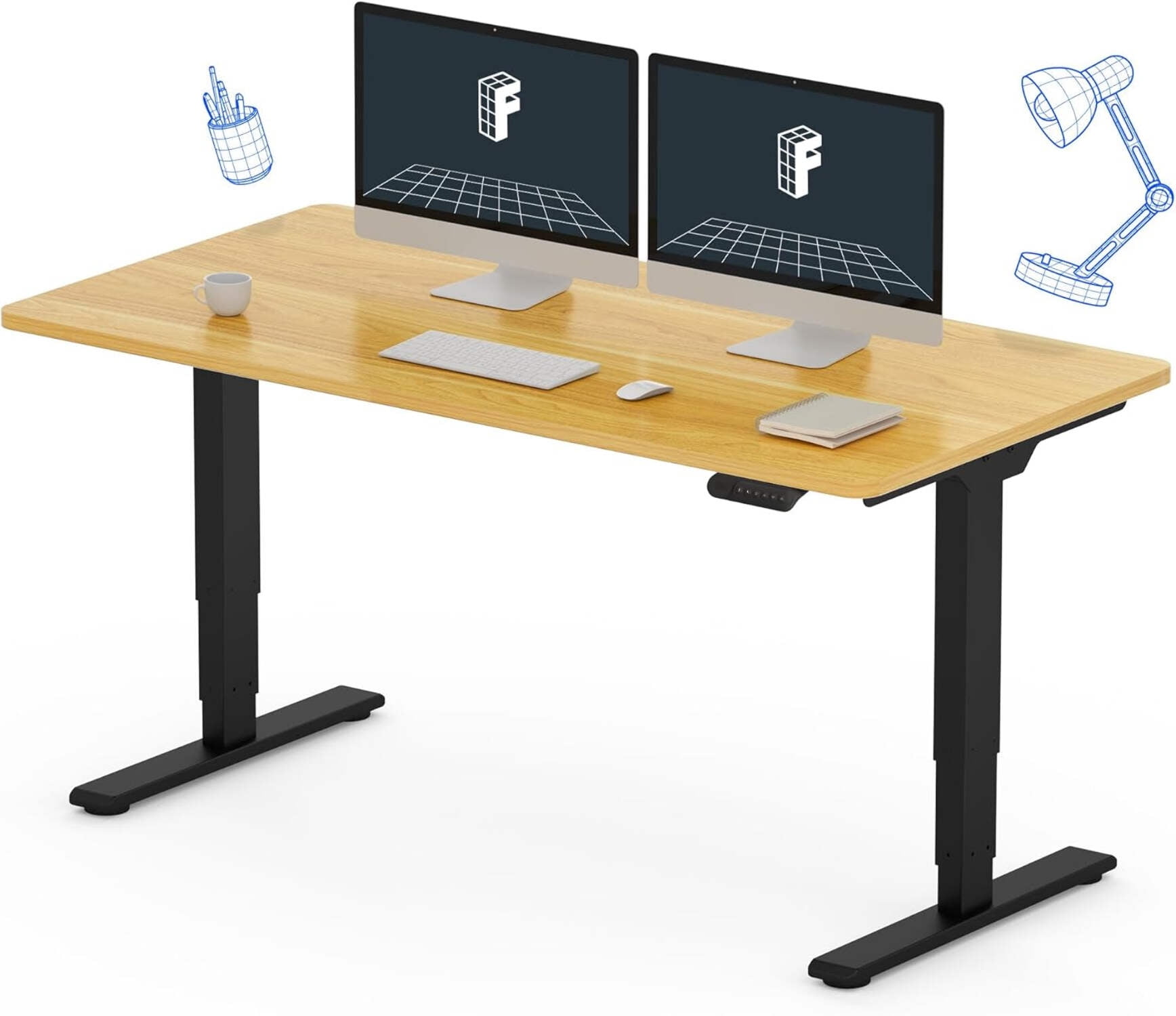 FLEXISPOT E6 Essential Standing Desk Dual Motor 3 Stages WholePiece