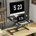 thumbnail image 1 of FitStand Home Office Height Adjustable Standing Desk Converter Black 28" U-Shape with Removable Keyboard Tray, 1 of 8